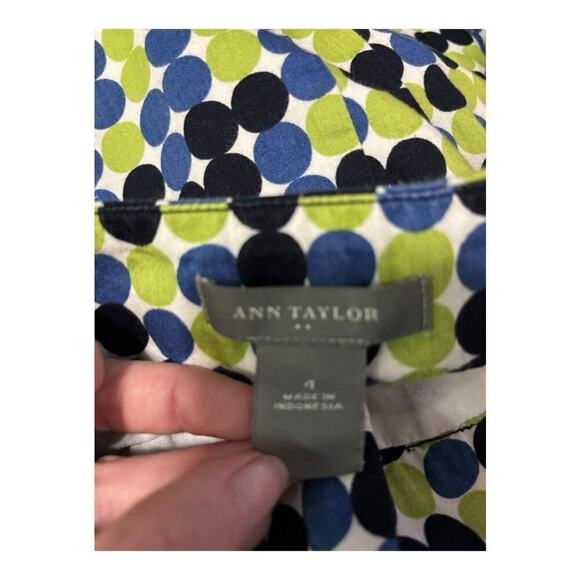 Ann Taylor Blue & Green Polka Dot Skirt Size 4 - Picture 3 of 3